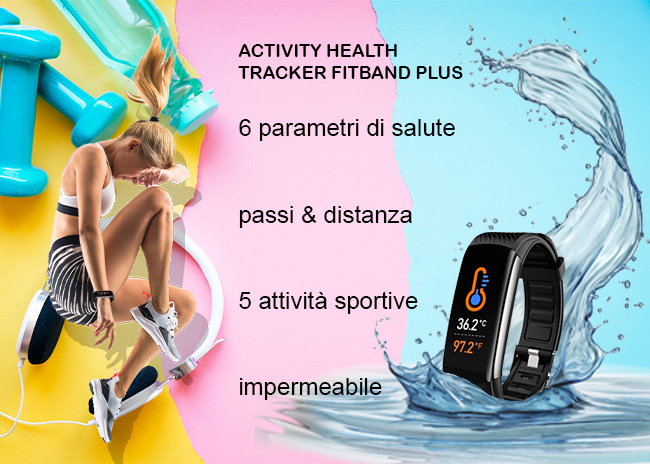 Kivors, fitness tracker Bluetooth, orologio con cardiofrequenzimetro, contapassi, orologio da